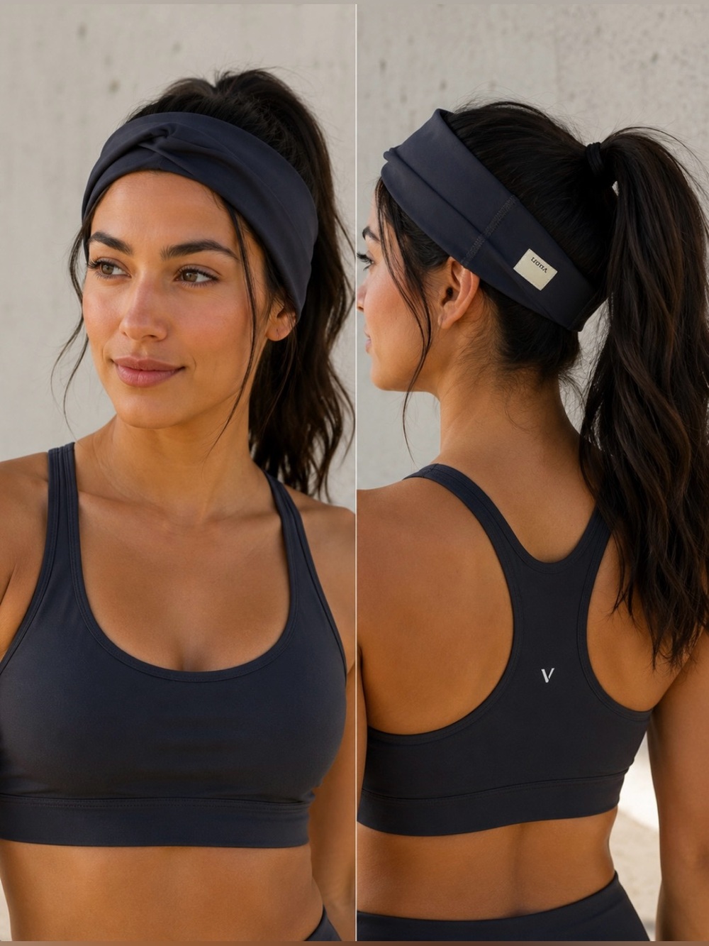 Vuori Charcoal Twist Headband - Dark Gray Athletic Band